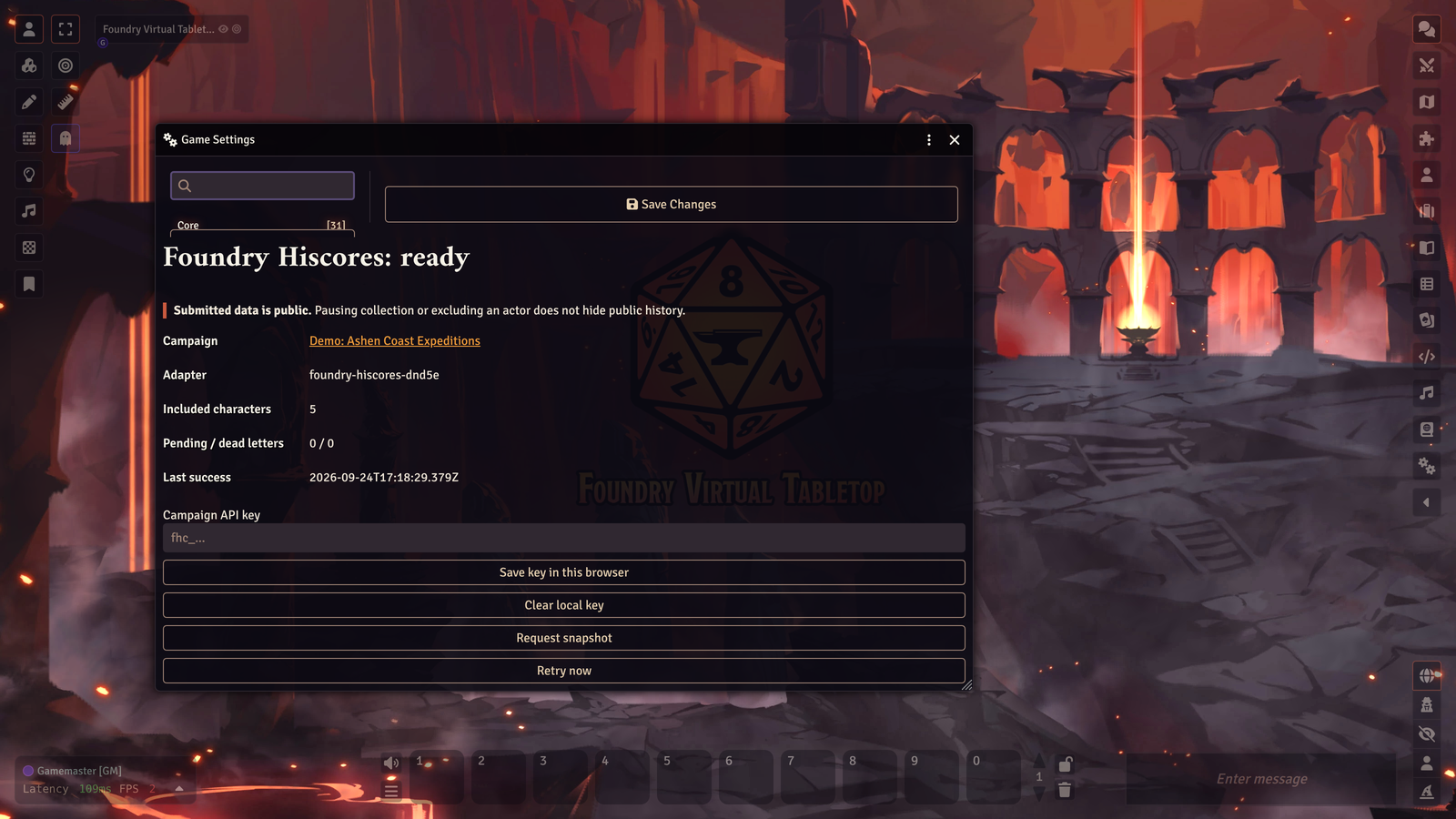 Foundry Hiscores