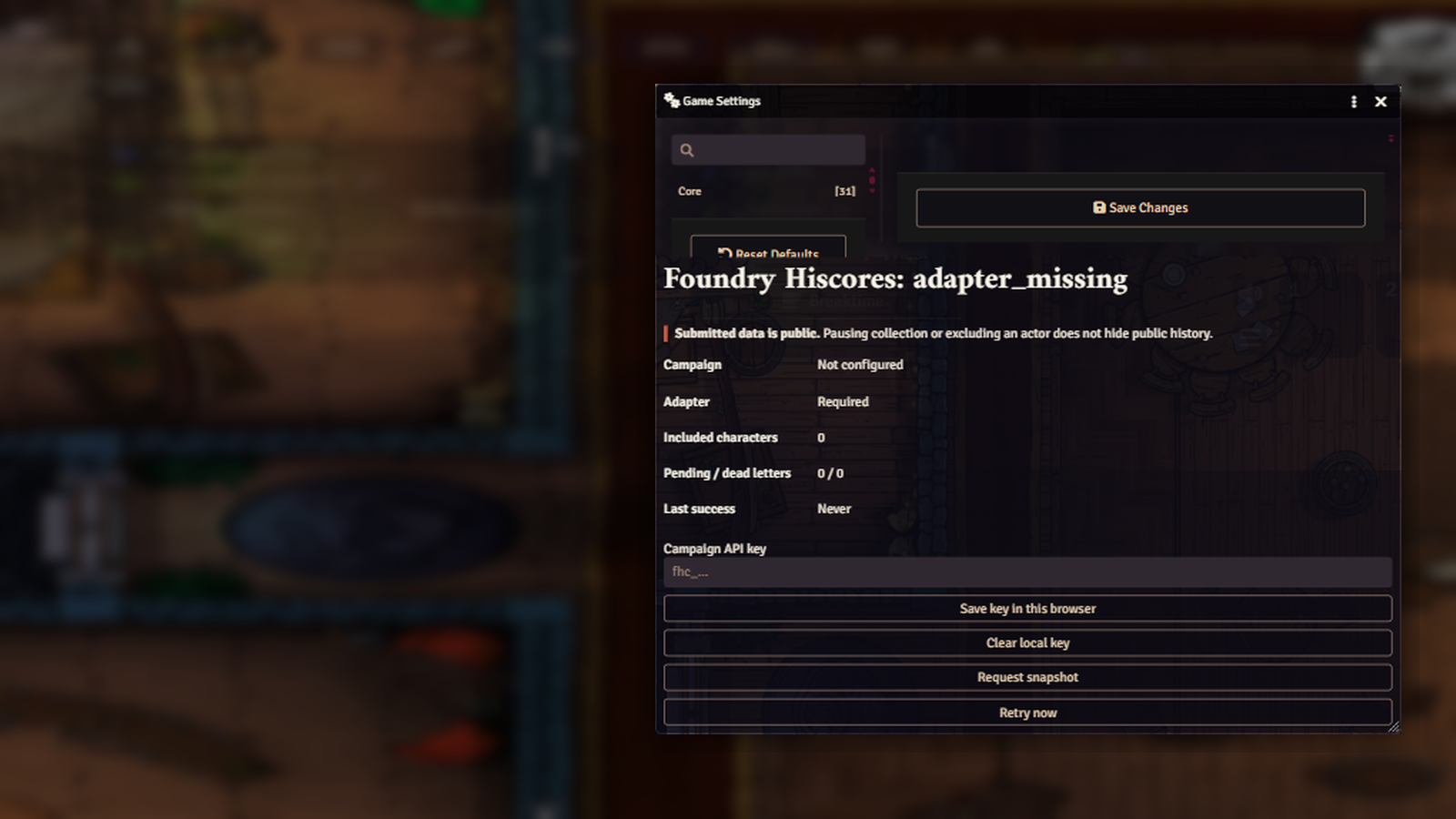 Foundry Hiscores